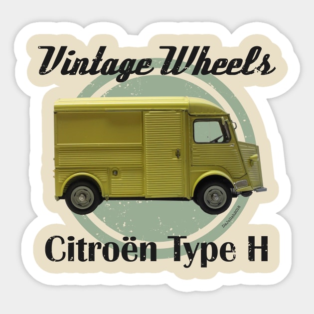 Vintage Wheels - Citroën Type H Sticker by DaJellah